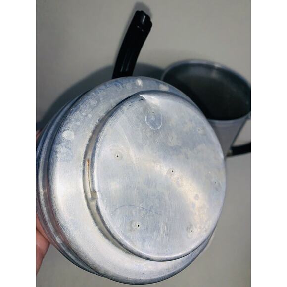 Vintage Wear-Ever Aluminum Coffee Pot Bakelite Handles 2209 3-9 cup USA 3 Piece - Picture 8 of 15